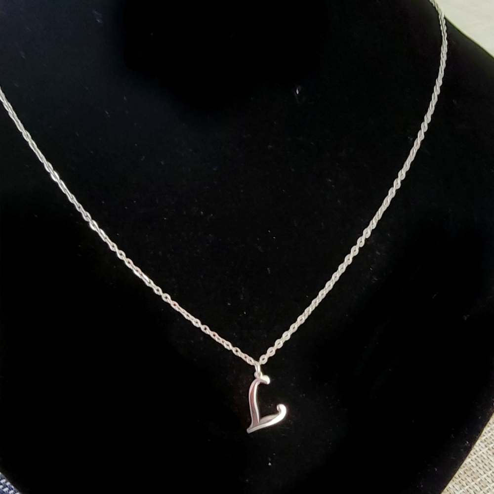 Stainless steel letter L necklace